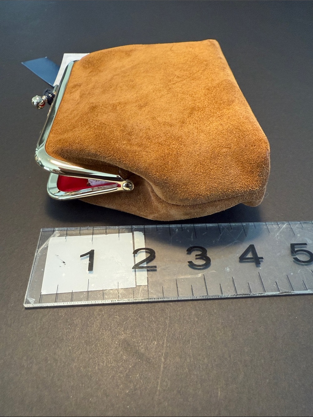 Dooney & Bourke Tan Suede Small Kiss-Lock Coin Pouch New - Picture 8 of 10